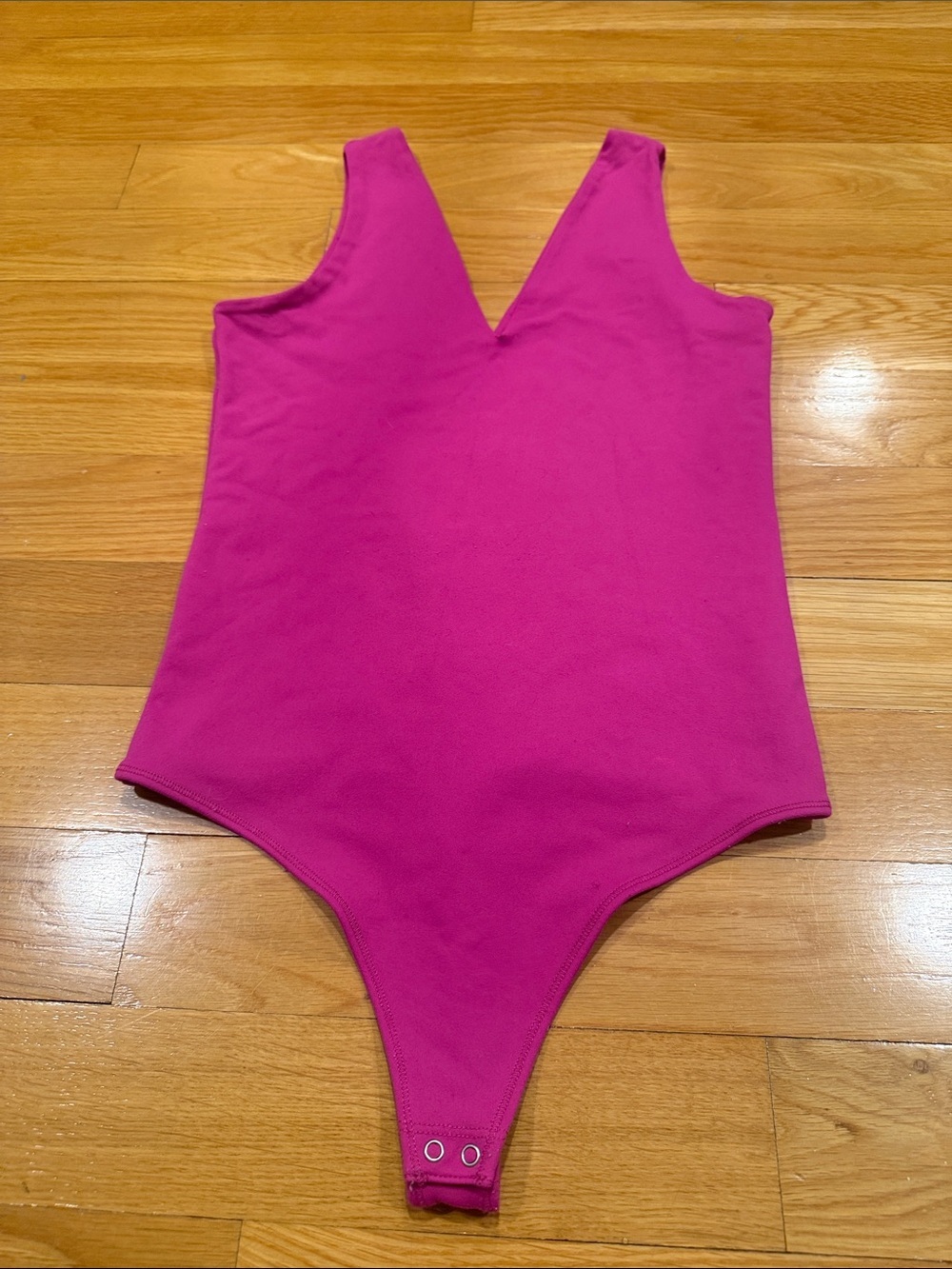 Abercrombie & Fitch soft collection hot pink thong bodysuit size small .